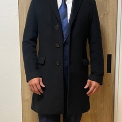 HUGO BOSS チェスターコート カシミア/ウール　ブラック