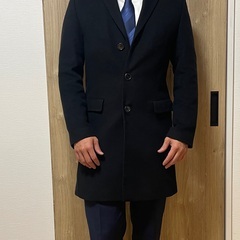 HUGO BOSS チェスターコート カシミア/ウール　ブラックの画像