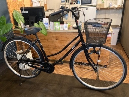 年末セール！防犯登録料　無料！【チェーン新品！】27インチ自転車　ブラック