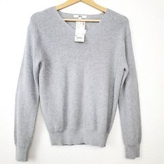 新品タグ付 UNIQLO ユニクロ コットンカシミヤVネックセー...