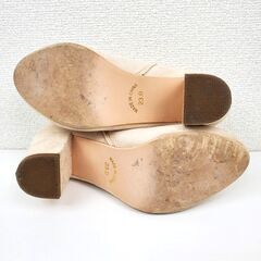 USED品 earth music&ecology プレーンブーティー アイボリー 23.0cmの画像
