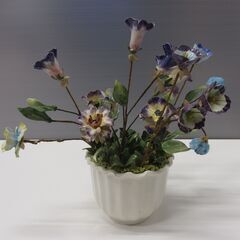  陶器の花　 置物 オブジェ アート