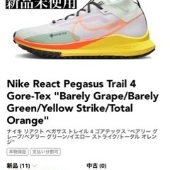 新品　半額以下　NIKE REACT PEGASUS TRAIL 4 GTX （ナイキ リアクト ペガサス トレイル4 ゴアテックス） スニーカーダンクで28000円で取引されています。 サイズ：30cm