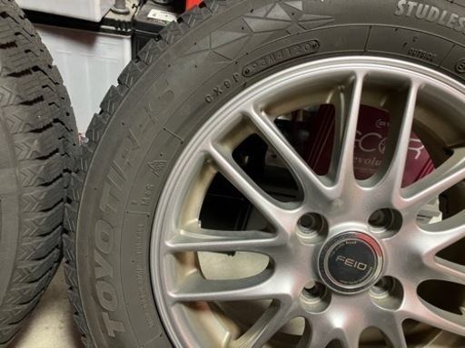 175/65R14バリ山スタッドレスタイヤ付きホイール4本　ヴィッツ、パッソ、ノート、フィット、キューブ、デミオ等　ランクB