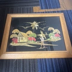 カラー　竹細工切り絵　インドネシア