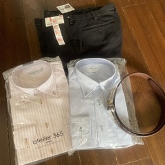 ワイシャツ2枚　UNIQLO暖パン　ベルト　セットアップ