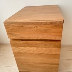 【無印良品】無垢材キャビネット（引出２段） の画像