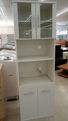 ★ジモティ割あり★ ニトリ 食器棚 白 H180×D37×W59 クリーニング済み TJ3368