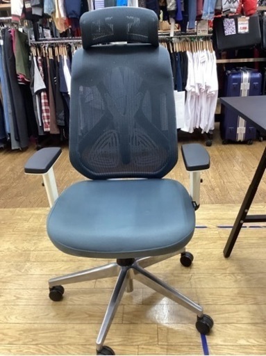 KL-41【新入荷　リサイクル品】HBADA ワーク/オフィス　ハイバックデスクチェア　グレー×白