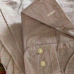 ユニクロ　L　UNIQLO　長袖　ポロシャツ　ストライプ　メンズの画像