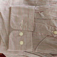 ユニクロ　L　UNIQLO　長袖　ポロシャツ　ストライプ　メンズの画像
