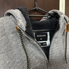 QUIKSILVER クイックシルバー フード付ジャケット Cypress Keller 裏起毛 170/88A 赤×黒 メンズ 古着 ③の画像