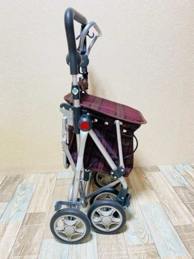【美品】須恵廣工業 シルバーカー スイートⅢ チェックワイン