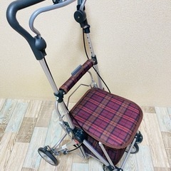 【美品】須恵廣工業 シルバーカー スイートⅢ チェックワイン