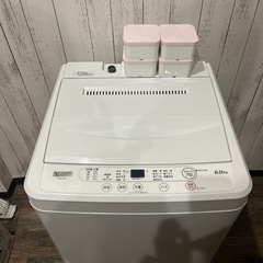 051  美品　洗濯機　6.0Kg 嵩上げ台付き　風乾燥　ヤマダセレクト　ホワイト