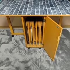 ダイニングテーブル　折りたたみ　椅子収納の画像