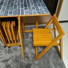 ダイニングテーブル　折りたたみ　椅子収納の画像