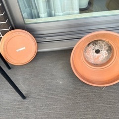 植物の鉢 テラコッタ8点、土、その他数点の画像