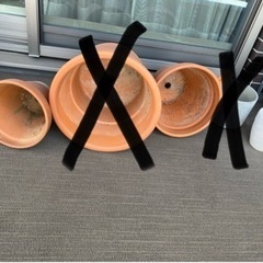 植物の鉢 テラコッタ8点、土、その他数点の画像