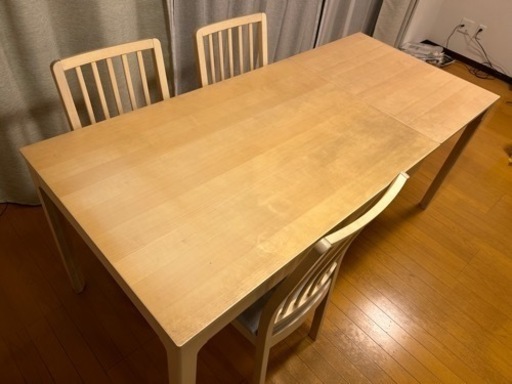 ☆IKEA☆イケア☆EKEDALEN☆エーケダーレン☆伸長式ダイニングテーブル☆椅子3脚セット☆120/180x80cm