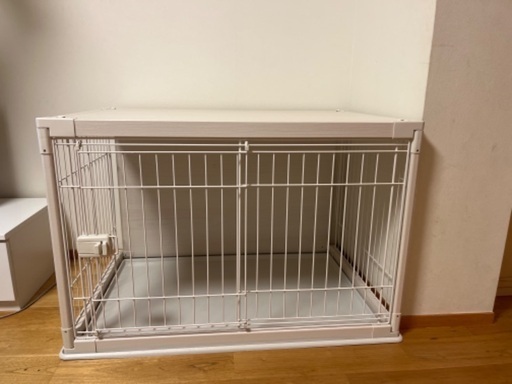 犬ケージ★新品同様★アイリスオーヤマウッディサークルインテリアホワイト