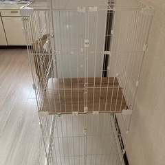 宮崎市　引取希望　3日のみ使用　アイリスオーヤマ　ワイドペットケージ　猫　2段タイプ　ゲージの画像