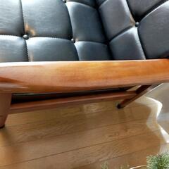 【美品】カリモク60　kチェア2シーター　ブラック　直接引取　神戸市の画像