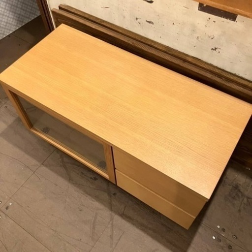 《売約済》【品川区リサイクルショップ / 配送無料エリアあり】無印良品 MUJI オーク材 TVボード テレビボード ローボード AVラック テレビ台 ナチュラル シンプル カジュアル　無印　棚　木製　検　カントリー　北欧　イデー　ウニコ　モモナチュラル　
