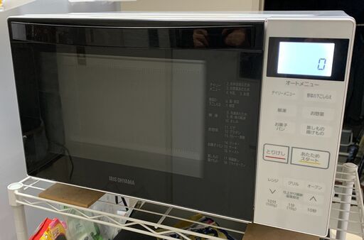 【中古】2020年製 アイリスオーヤマ MO-F1807-W オーブンレンジ 18L ※電子レンジ機能のみ動作※