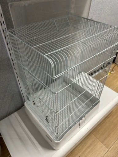 美品 イージーホーム37ハイ ケージ 本体 小動物 小屋 飼育 ペット 用品 ホワイト WH 白 黒 フクロモモンガ 鳥 イージーホー