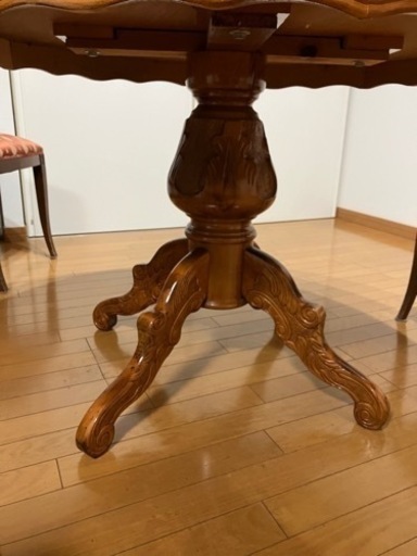 ダイニングテーブルセットイタリア製JENSIGI 天板ガラス付き