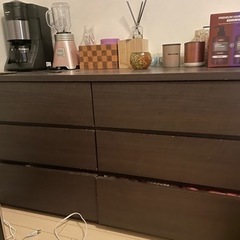 3段収納タンス　ブラウン