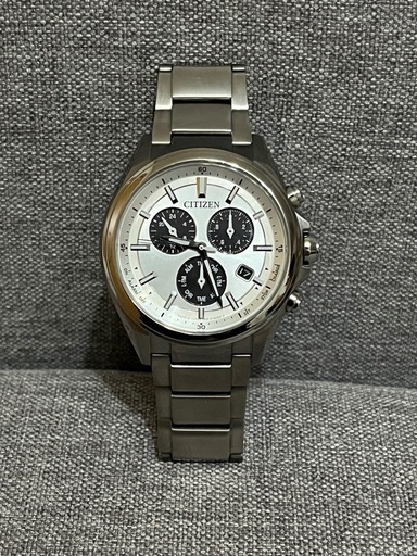 腕時計 アテッサ Eco-Drive エコ・ドライブ メタルフェイス 多機能 クロノグラフ BL5530-57A シルバー