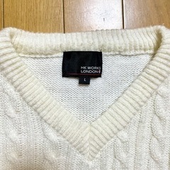 白のニットHK Works   Ｌ　中古の画像