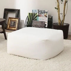 【美品】ニトリのビーズソファー　グレーカバー付き