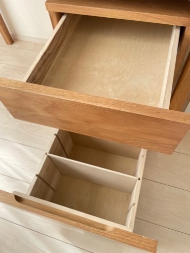 【無印良品】※値下げしました※無垢材デスク・無垢材キャビネット 　2点セット