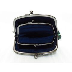 ■未使用・緑色系がま口・わさび染の画像