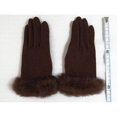 ■茶色ファー付手袋
