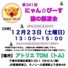 12月23日(土)🌸にゃん☆ぴーす猫の譲渡会🌸「アトリエTOM」...
