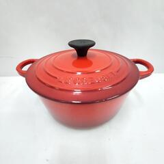 ルクルーゼ　ココットロンド　18cm　鍋　ホーロー　チェリーレッド　赤