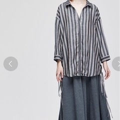 定価約2万　レースアップリネンオーバーシャツの画像