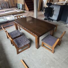 ☆取引中☆ 座卓型こたつ 長椅子1脚＆イス4脚フルセットの画像