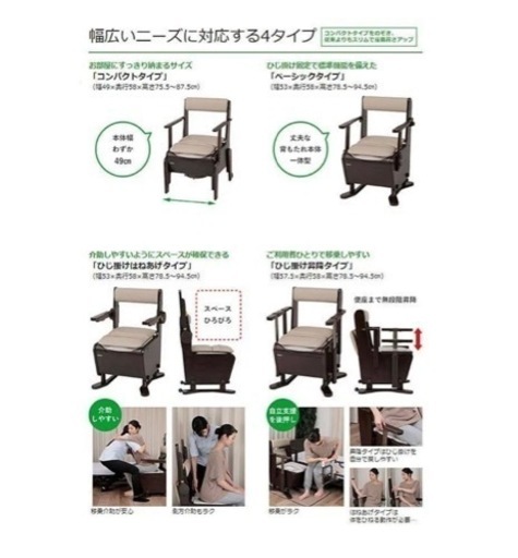 新品 未開封 パナソニック エイジフリー ライフテック 家具調トイレ 座楽 はねあげ  あたたか便座 PN-L23408 ダークブラウン 介護用品