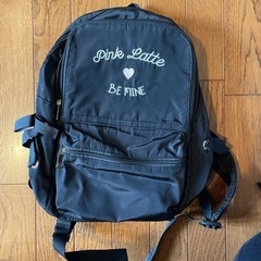 《美品 》ピンクラテ リボン編みリュック