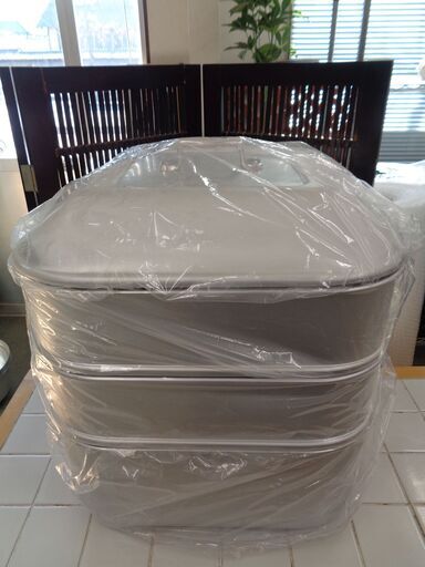 中尾アルミ製作所　アルマイト仕上げ ジャンボ茶碗蒸器(大)60椀用　N-32　未使用保管品