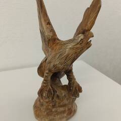 【美品】木彫り　手彫り　フェニックス 不死鳥　phoenix　レ...