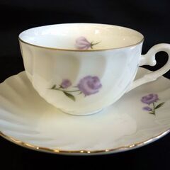 ☆AKURA ティーカップ ソーサー 4客セット コーヒーカップ ボタニカル 花柄 陶器 洋食器 カップ&ソーサー 札幌 北20条店の画像