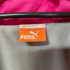 PUMA  プーマ　ウインドブレーカー　ナイロンジャージ　黒×ピンク×グレー(上)  黒×ピンク(下)　上下セット　レディース　M  古着　③の画像