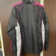 PUMA  プーマ　ウインドブレーカー　ナイロンジャージ　黒×ピンク×グレー(上)  黒×ピンク(下)　上下セット　レディース　M  古着　③の画像