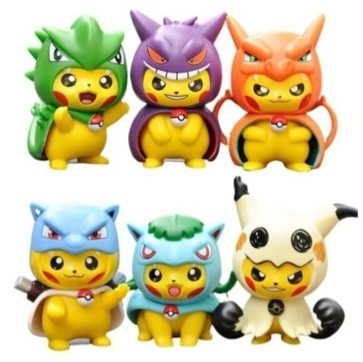 【海外品】ポンチョを着たピカチュウ 6種セット